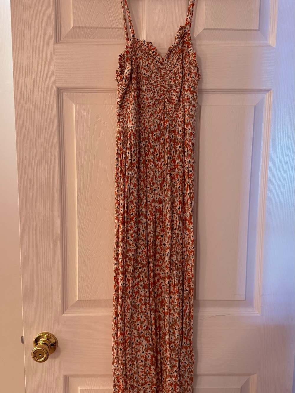 Patrons of Peace Orange and White Floral Maxi Dress